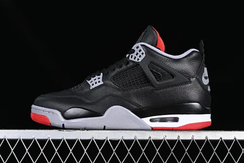 All categories Air Jordan Jordan series basketball shoes Air Jordan 4 pure original Air Jordan 4 Retro "Bred Reimagined" AJ4 Joe 4 black red FV5029-006